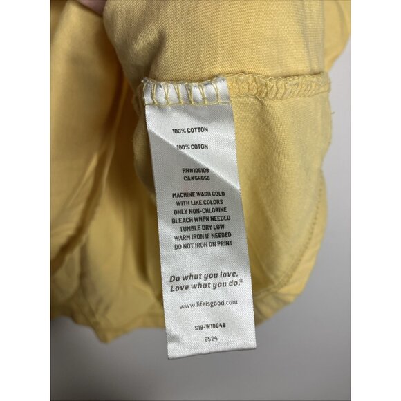 Life is Good Bee Graphic Women's XL Yellow V-Neck T-Shirt - Picture 4 of 6